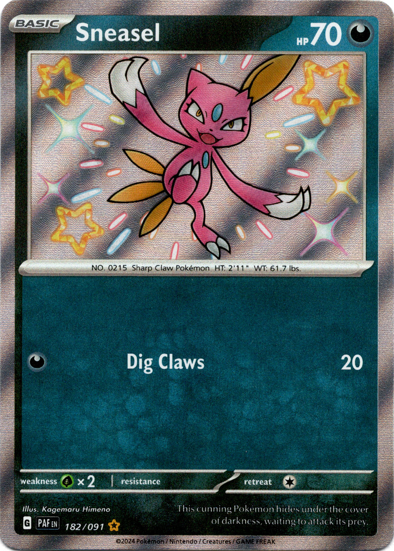 182/091 Sneasel Shiny Rare Paldean Fates