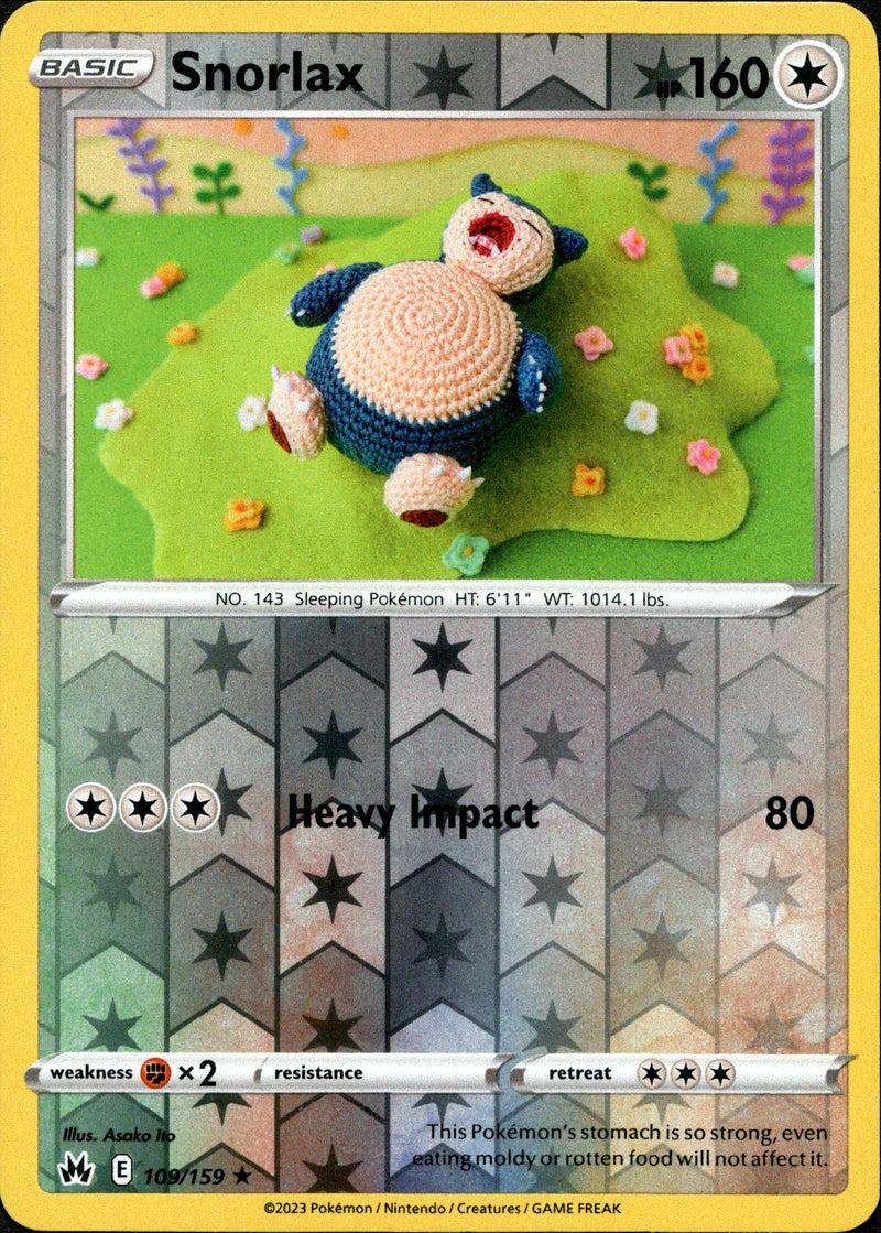 109/159 Snorlax Rare Reverse Holo Crown Zenith