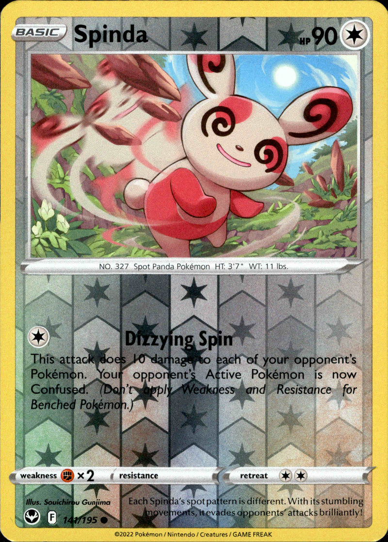 141/195 Spinda Common Reverse Holo Silver Tempest