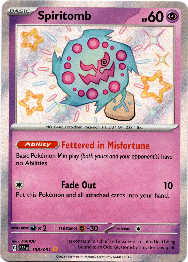 158/091 Spiritomb Shiny Rare Paldean Fates