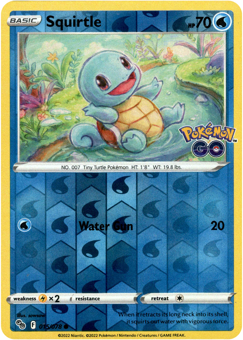 015/078  Squirtle Common Reverse Holo Pokemon GO