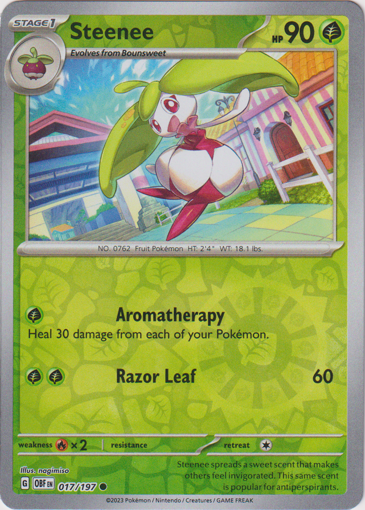 017/197 Steenee Common Reverse Holo Obsidian Flames