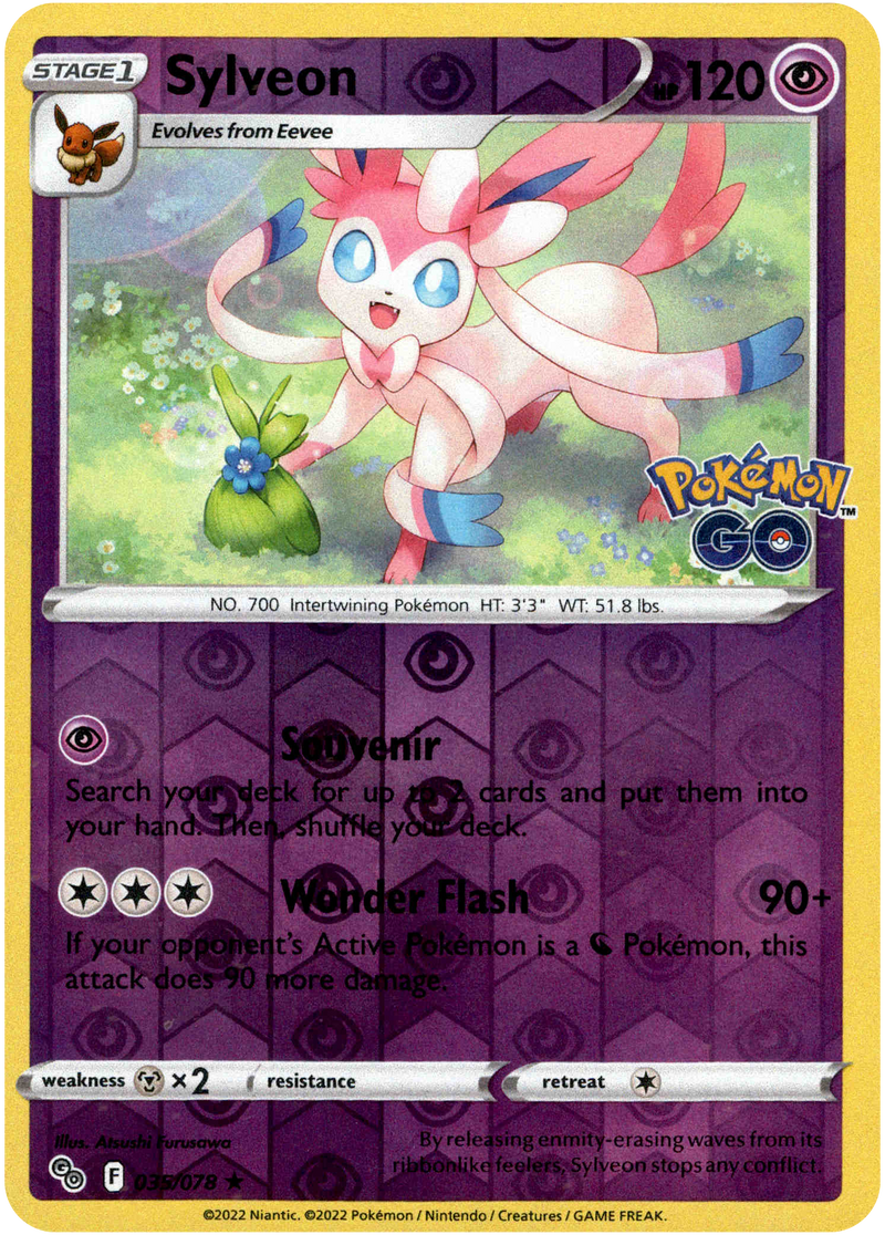 035/078 Sylveon Rare Reverse Holo Pokemon GO