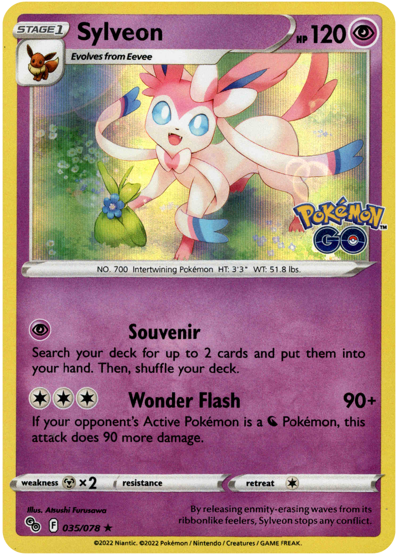 035/078 Sylveon Holo Rare Pokemon GO