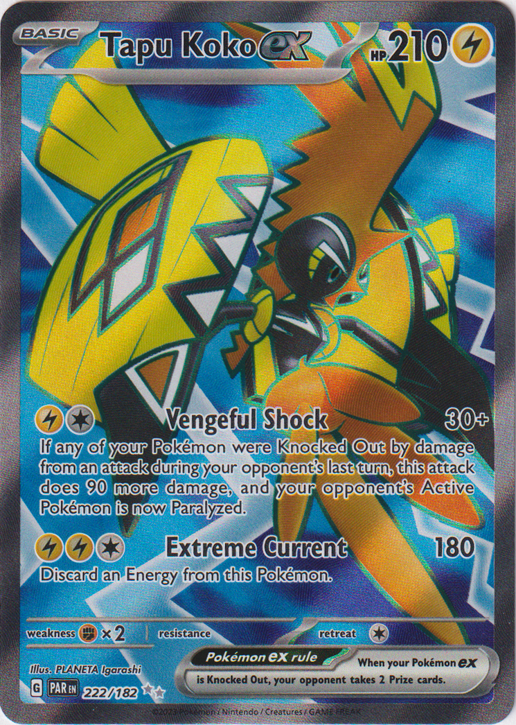 222/182 Tapu Koko EX Ultra Rare Paradox Rift