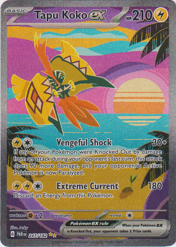 247/182 Tapu Koko EX Special Illustration Rare Paradox Rift