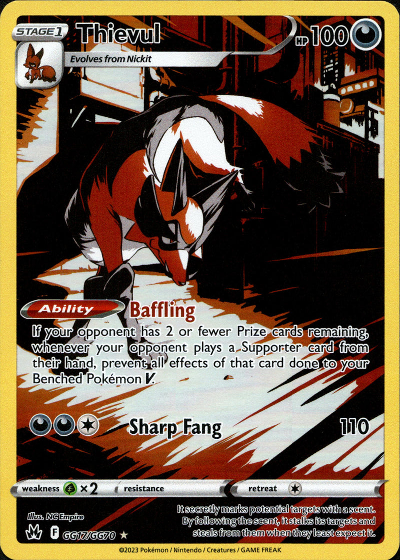 GG17/GG70 Thievul Holo Rare Crown Zenith