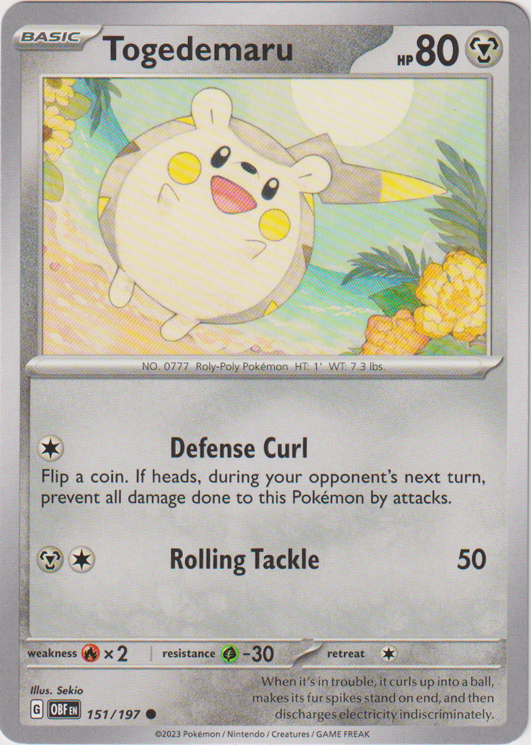 151/197 Togedemaru Common Obsidian Flames