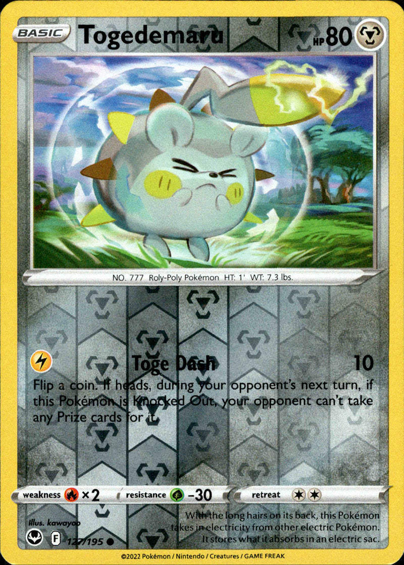 127/195 Togedemaru Common Reverse Holo Silver Tempest