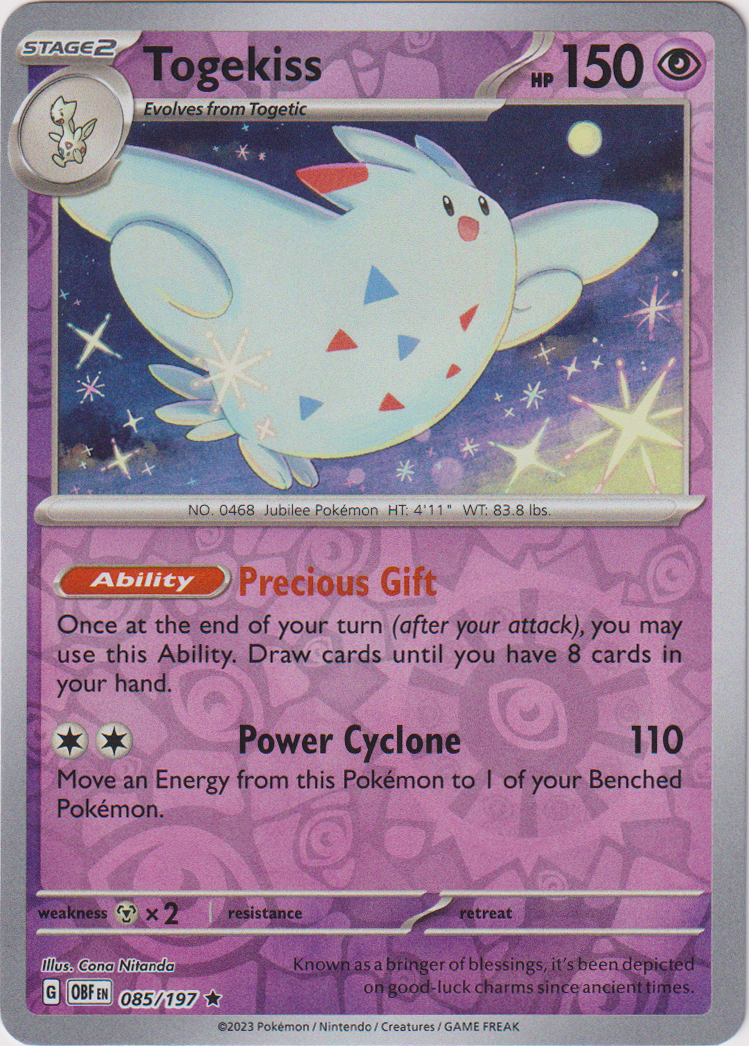 085/197 Togekiss Rare Reverse Holo Obsidian Flames