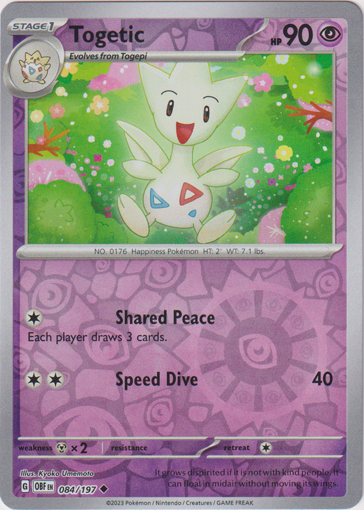 084/197 Togetic Uncommon Reverse Holo Obsidian Flames