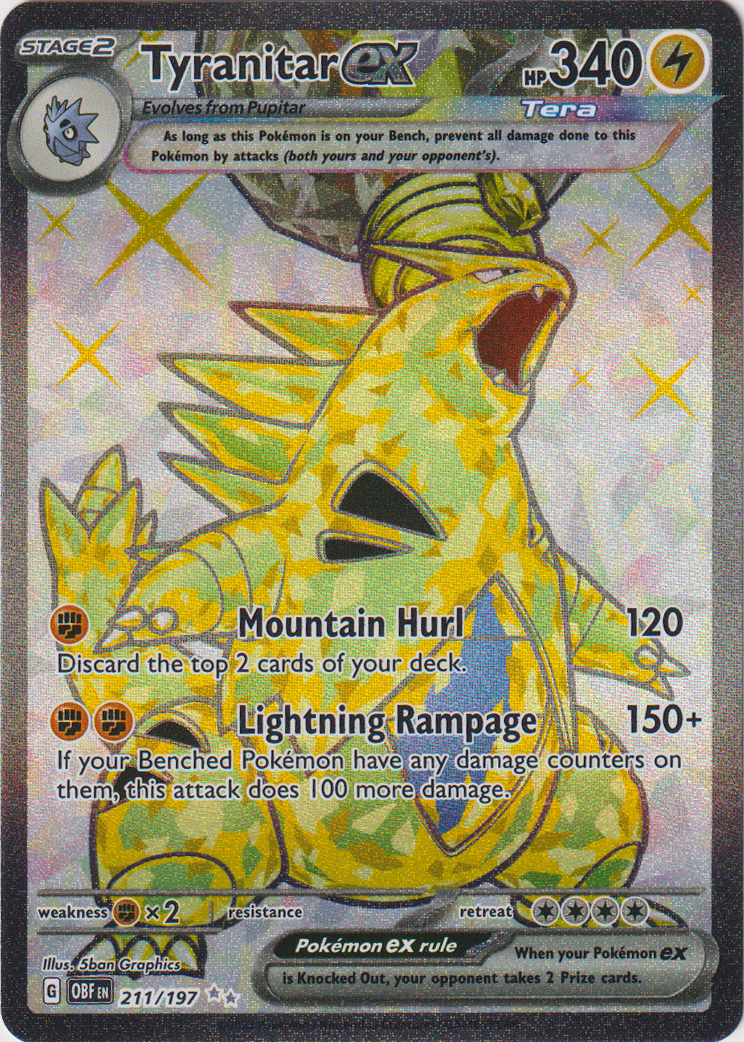 211/197 Tyranitar EX Full Art Obsidian Flames