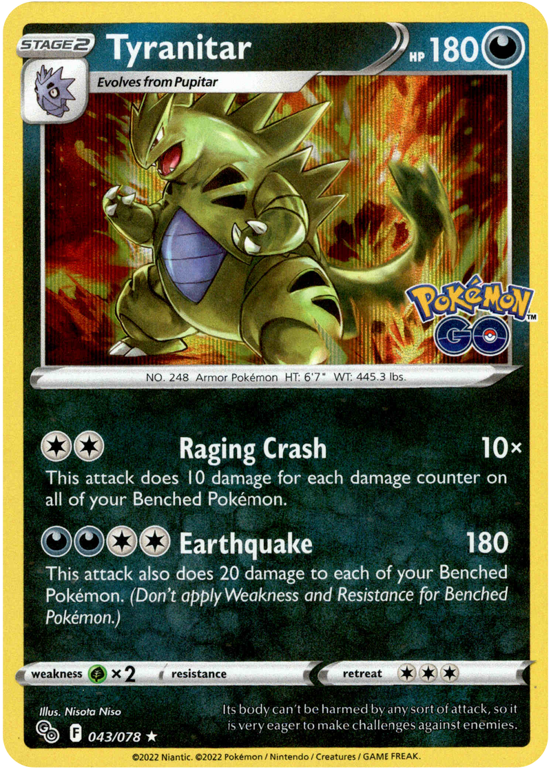 043/078 Tyranitar Holo Rare Pokemon GO