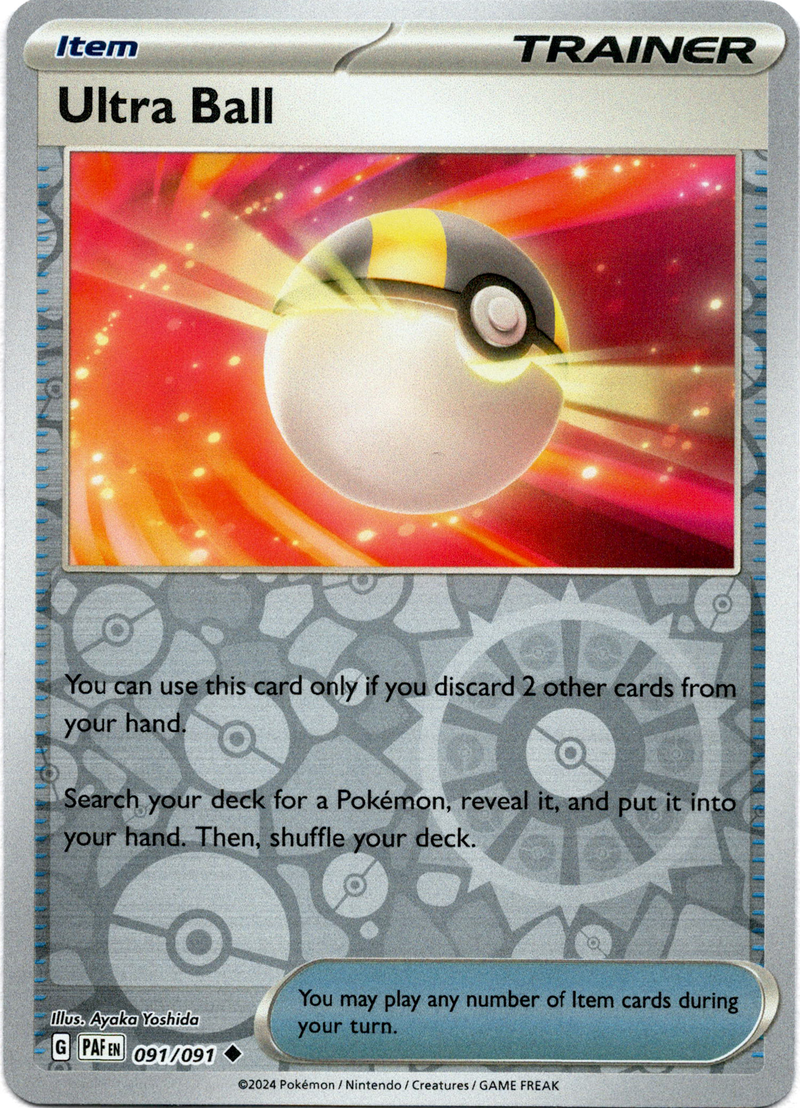 091/091 Ultra Ball Uncommon Reverse Holo Paldean Fates