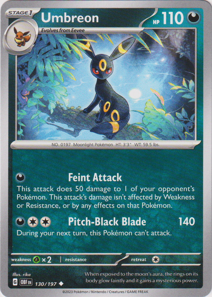 130/197 Umbreon Uncommon Obsidian Flames