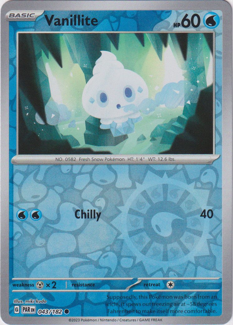 043/182 Vanillite Common Reverse Holo Paradox Rift