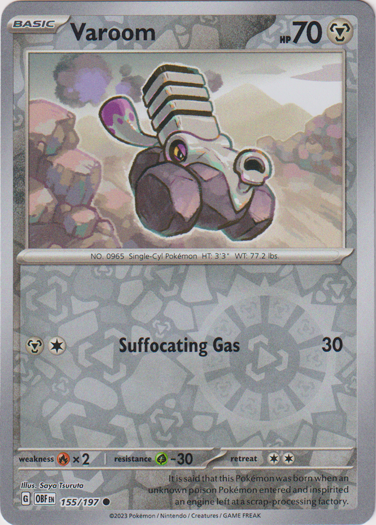 155/197 Varoom Common Reverse Holo Obsidian Flames