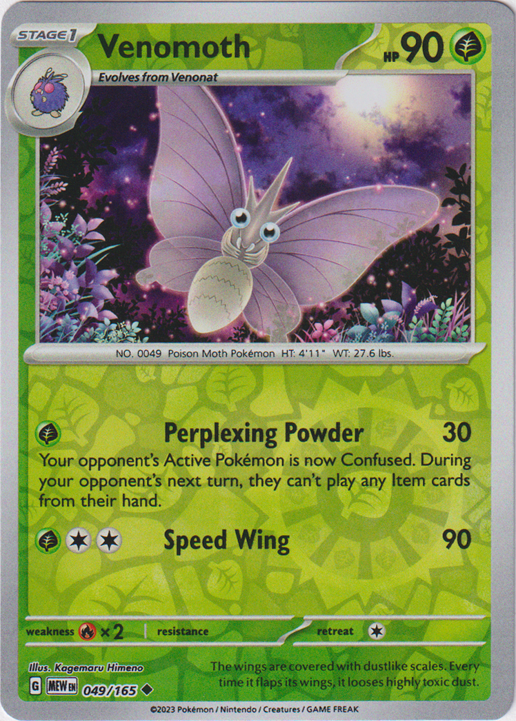 049/165 Venomoth Uncommon Reverse Holo Scarlet & Violet 151