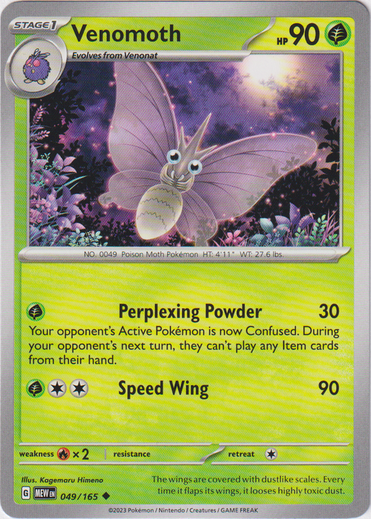 049/165 Venomoth Uncommon Scarlet & Violet 151