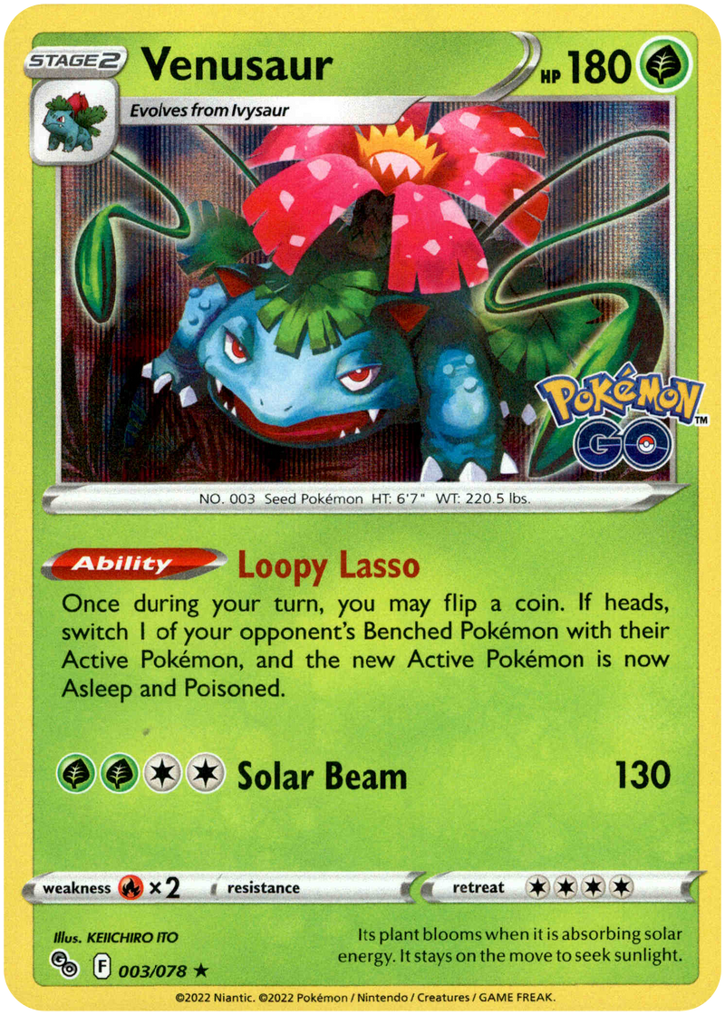 003/078 Venusaur Holo Rare Pokemon GO