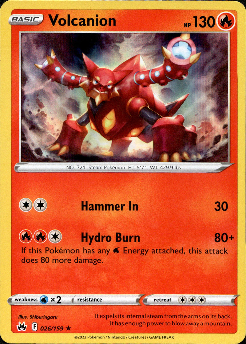 026/159 Volcanion Holo Rare Crown Zenith