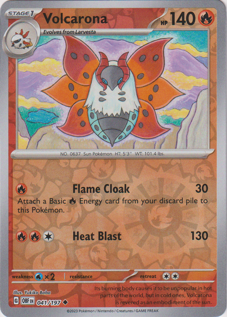 041/197 Volcarona Uncommon Reverse Holo Obsidian Flames