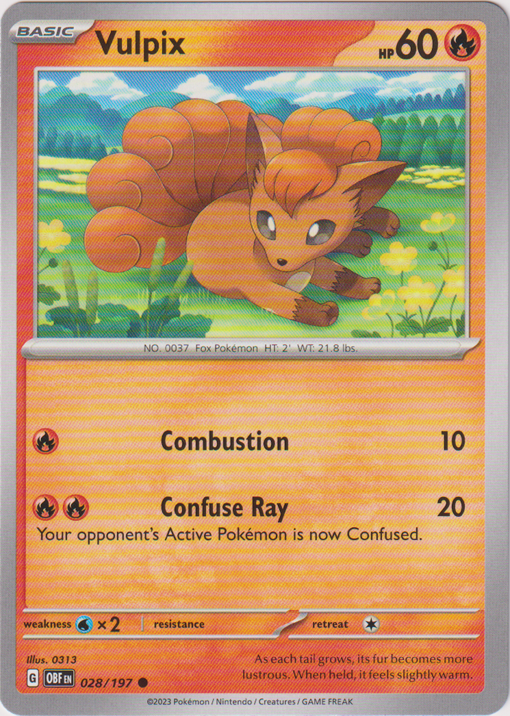 028/197 Vulpix Common Obsidian Flames