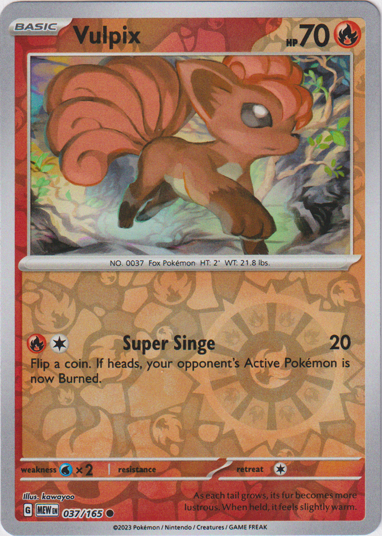 037/165 Vulpix Common Reverse Holo Scarlet & Violet 151