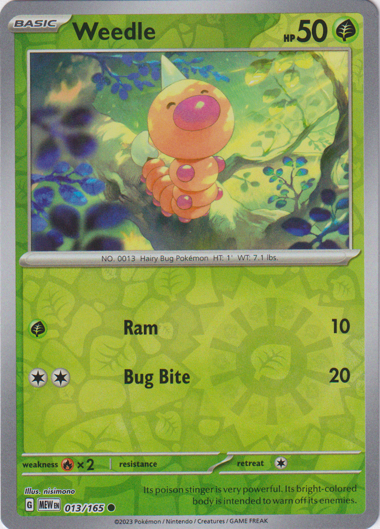 013/165 Weedle Common Reverse Holo Scarlet & Violet 151