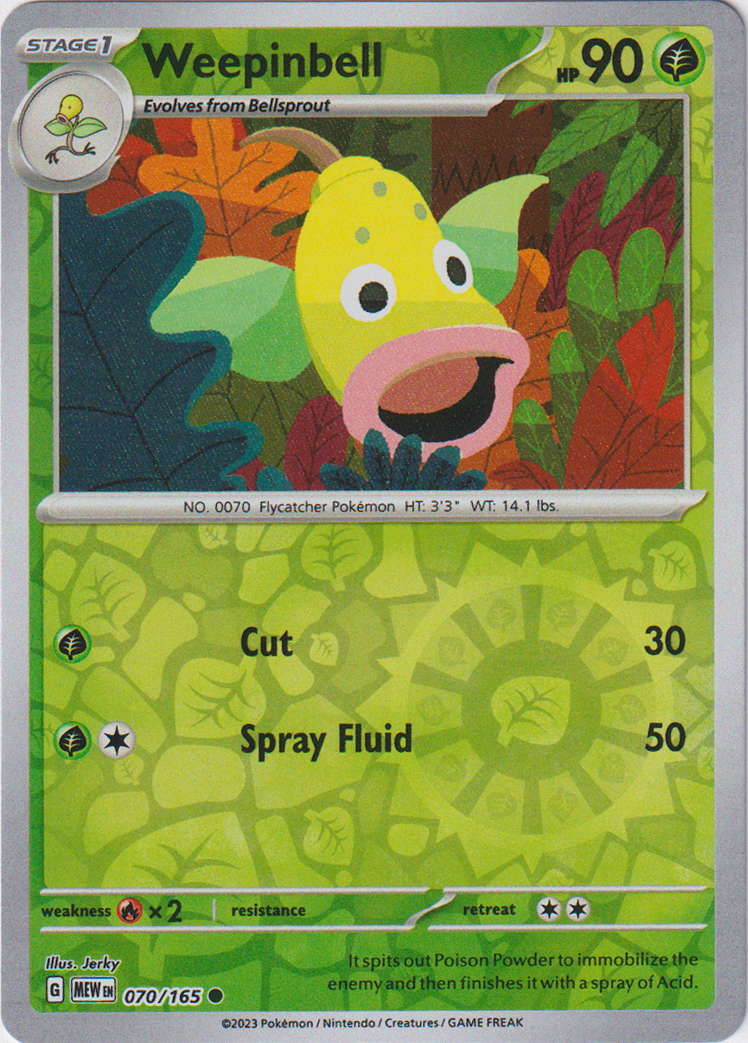 070/165 Weepinbell Common Reverse Holo Scarlet & Violet 151