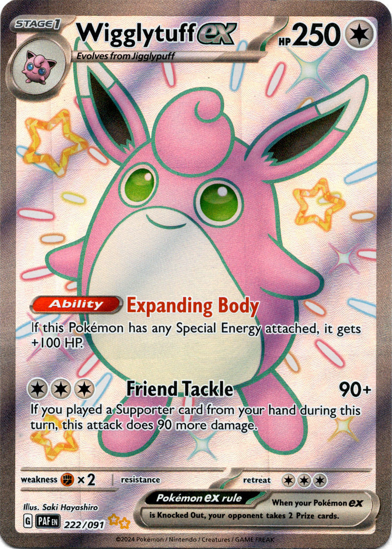 222/091 Wigglytuff EX Ultra Rare Paldean Fates