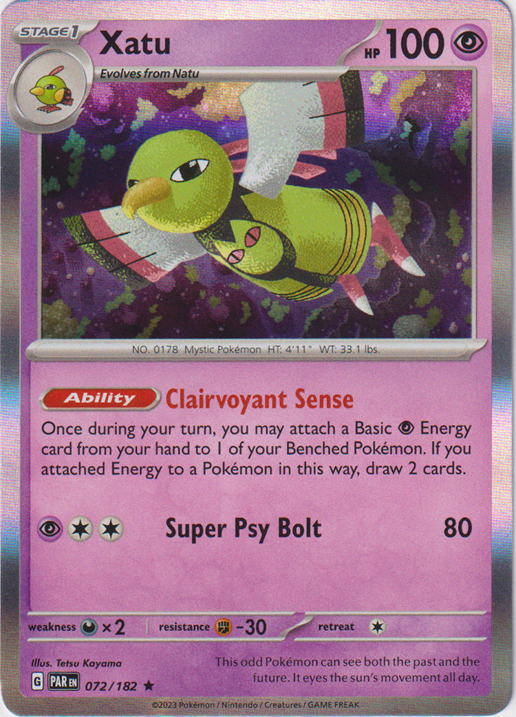 072/182 Xatu Holo Rare Paradox Rift