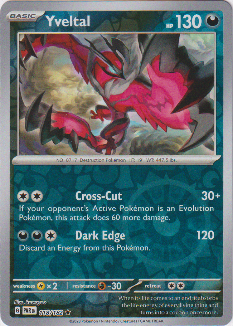 118/182 Yveltal Rare Reverse Holo Paradox Rift