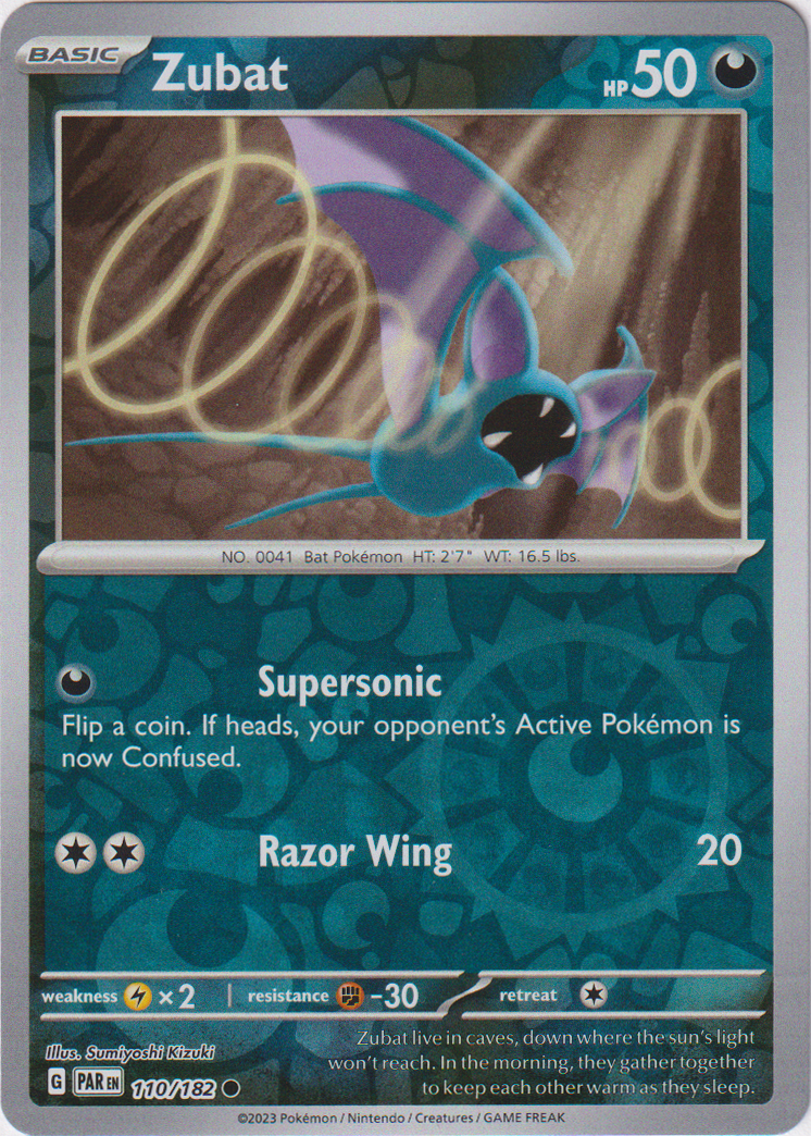 110/182 Zubat Common Reverse Holo Paradox Rift