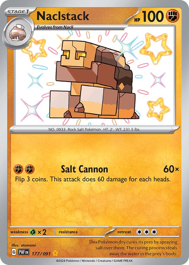 177/091 Naclstack Shiny Rare Paldean Fates