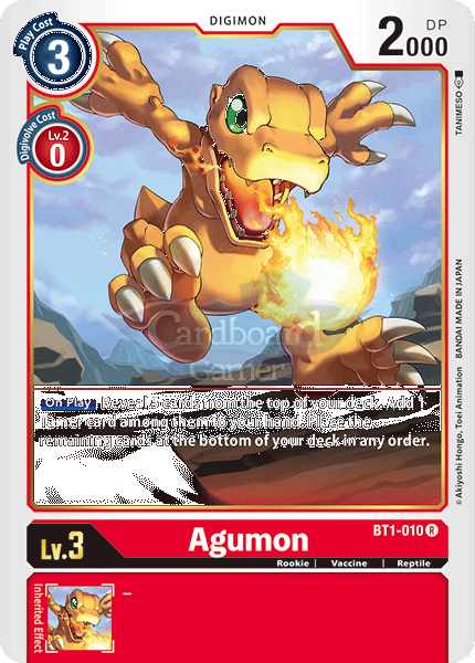 Bt1-010 Agumon Rare Single Card