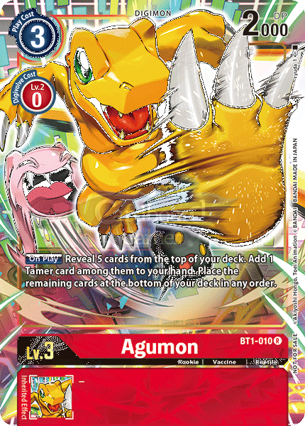 Bt1-010A Agumon Alt Art Rare Single Card