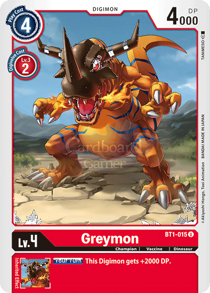 Bt1-015 Greymon Uncommon Single Card