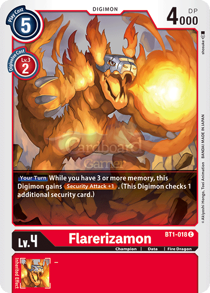 Bt1-018 Flarerizamon Common Single Card