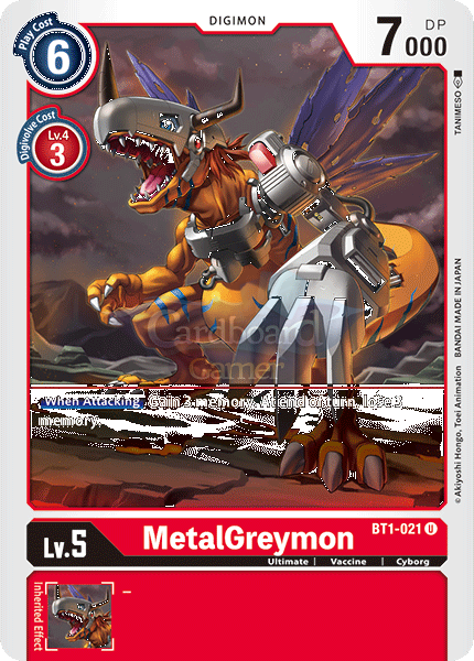 Bt1-021 Metalgreymon Uncommon Single Card