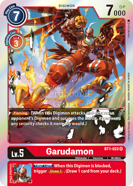 Bt1-022 Garudamon Super Rare Single Card