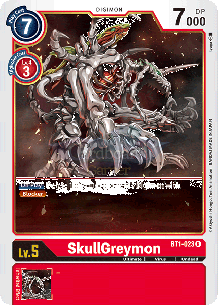 Bt1-023 Skullgreymon Rare Single Card