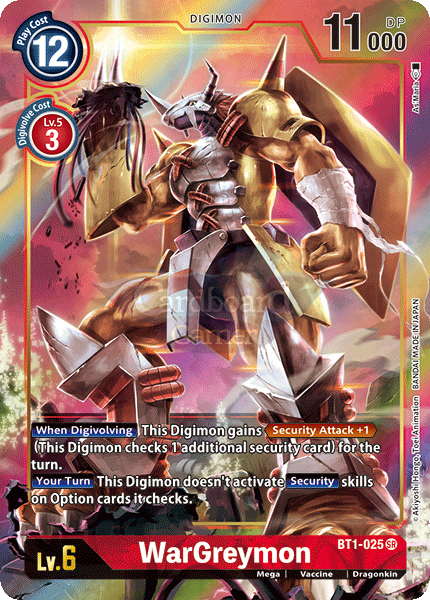 Bt1-025A Wargreymon Alt Art Super Rare Single Card