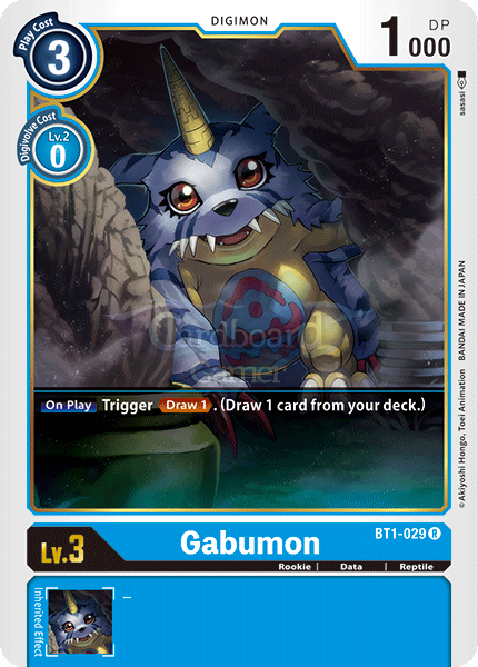 Bt1-029 Gabumon Rare Single Card