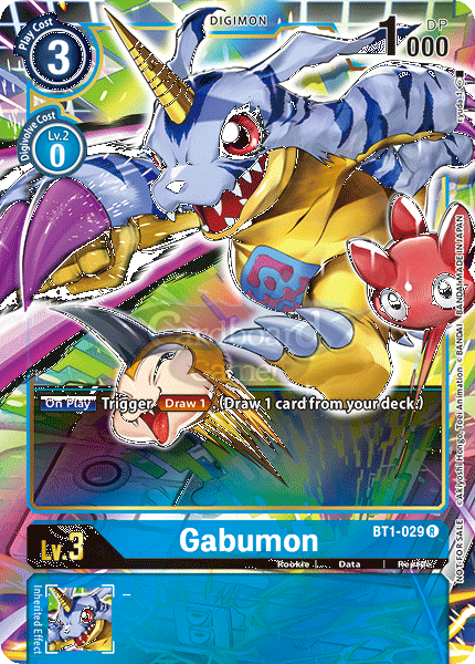 Bt1-029A Gabumon Alt Art Rare Single Card