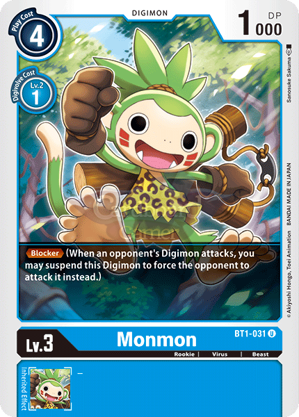 Bt1-031 Monmon Uncommon Single Card