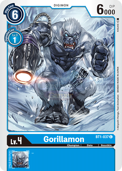 Bt1-037 Gorillamon Common Single Card