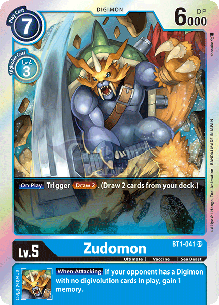 Bt1-041 Zudomon Super Rare Single Card