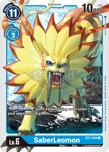 Bt1-043 Saberleomon Uncommon Single Card