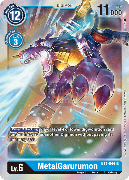 Bt1-044 Metalgarurumon Super Rare Single Card